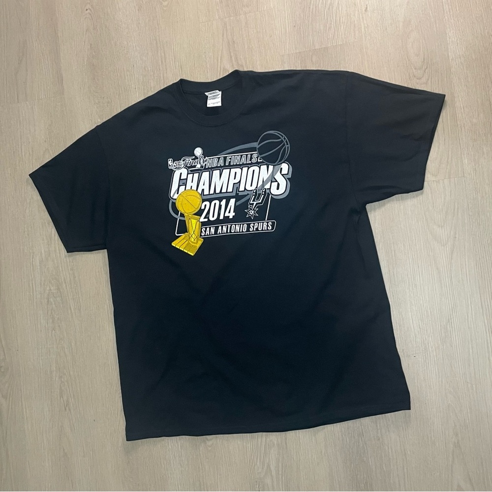 WORN San Antonio Spurs 2014 NBA Finals Champions Tee “Black”